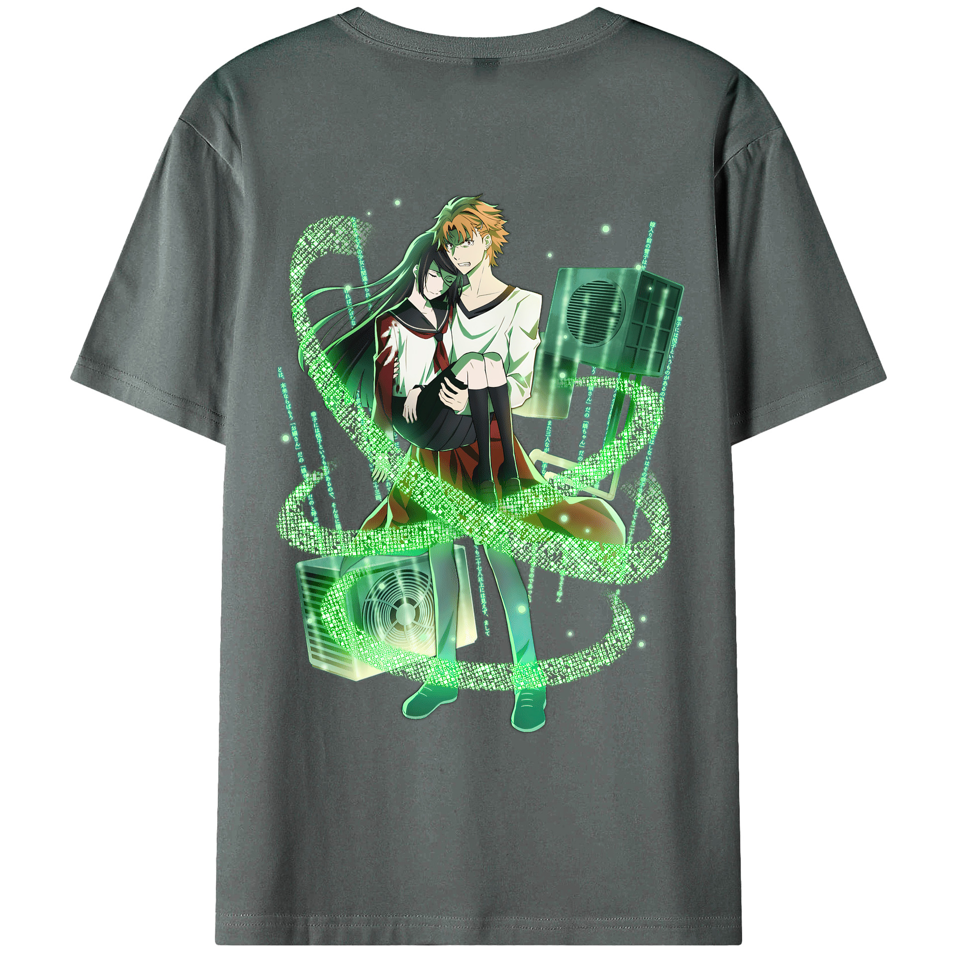 （画像用） 文豪ストレイドッグス Bungo Stray Dogs 綿100％ メンズ半袖Tシャツ（バックプリント） 通気性